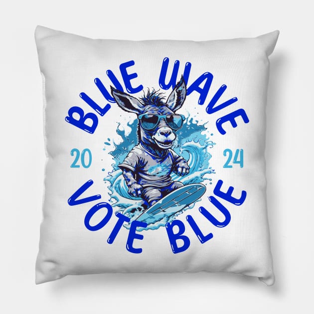 Blue Wave 2024 Pillow by EthosWear