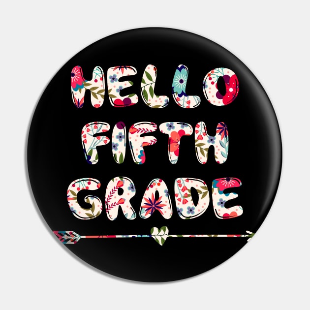 Floral Hello Fifth 5th grade team teacher student Pin by kateeleone97023