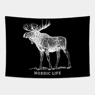 Nordic Life Moose Elk Tapestry