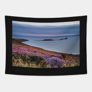 Worms Head and Rhossili Bay from Rhossili Down, Gower, Wales Tapestry