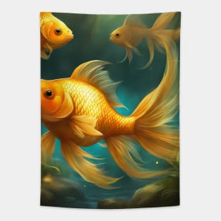 Gold Fish Chubby Tapestry