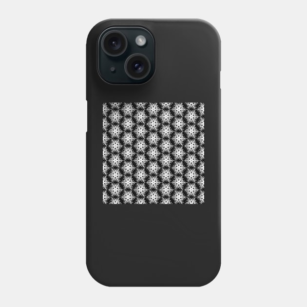 Black and White Geometric Snowflake Pattern Phone Case by sarahwainwright