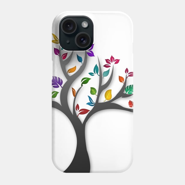 Modern and colourful tree art structure Phone Case by CarolineLaursen