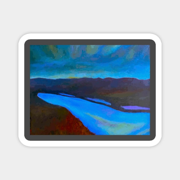 Night Painting Lazaretto Creek Magnet by DonWillisJrArt