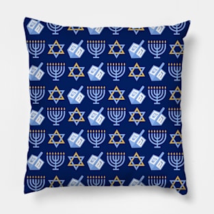 Beautiful Blue Hanukkah Pattern Pillow