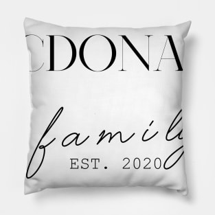 Mcdonald Family EST. 2020, Surname, Mcdonald Pillow