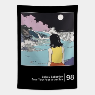 Ease Your Feet in the Sea - Minimal Style Graphic Design Tapestry