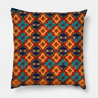 Watercolor Moroccan Tile Pattern Pillow