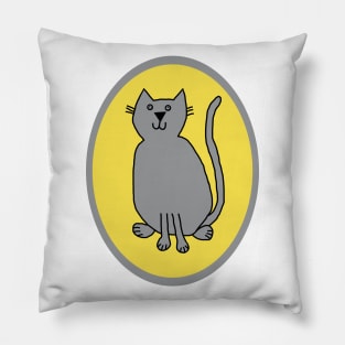 Ultimate Gray Cat on Illuminating Oval Pillow