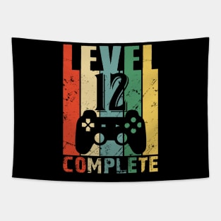 Vintage 12th Wedding Anniversary Level 12 Complete Video Gamer Birthday Gift Ideas Tapestry