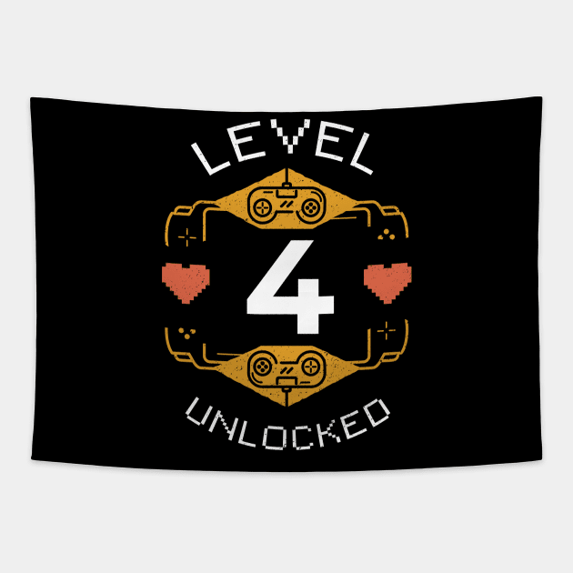 Retro Gaming Level 4 Unlocked Tapestry by SLAG_Creative