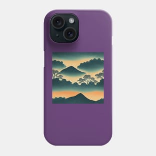 Mount Fuji Dawn Chiyogami Pattern Phone Case
