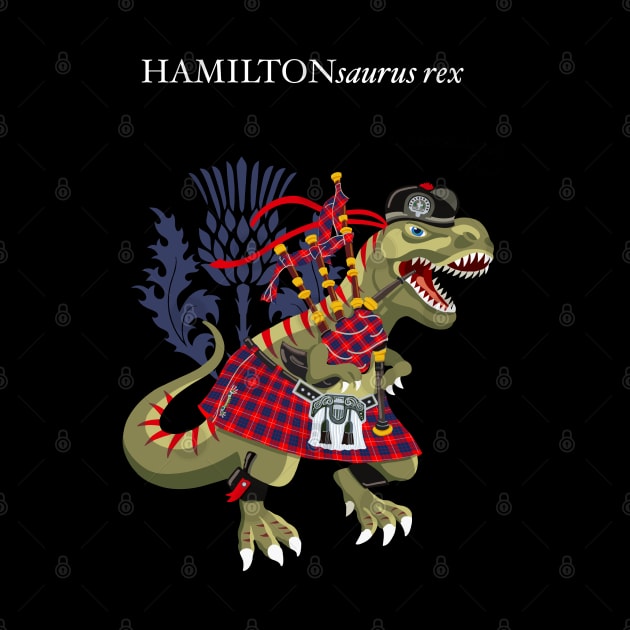 Clanosaurus Rex HAMILTONsaurus rex Hamilton Modern Red Scotland Ireland Family Tartan by BullShirtCo