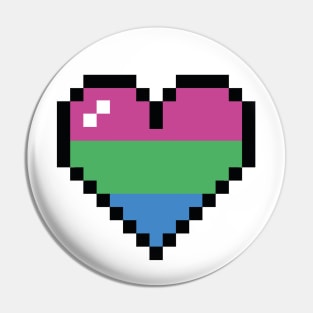 Polysexual 8 bit heart Pin