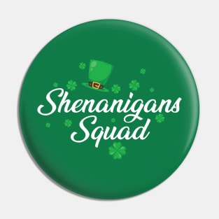 Womens Saint Patricks Day T Shirts Funny Shenanigans Squad Pin