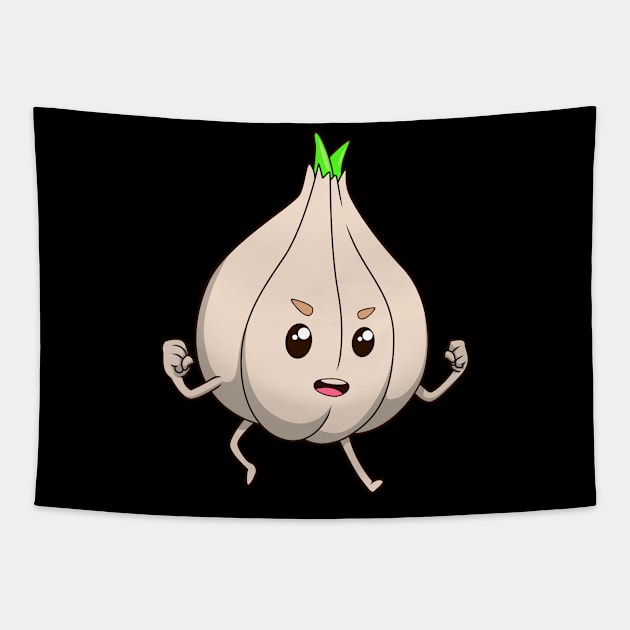 Cartoon garlic Tapestry by Modern Medieval Design