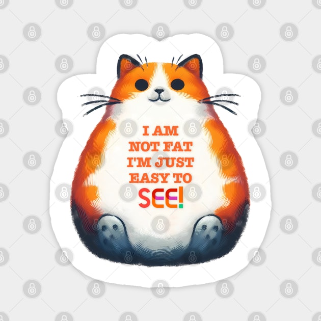 Funny Cat T-Shirt - I’m Not Fat I’m Just Easy To See Magnet by ANSAN