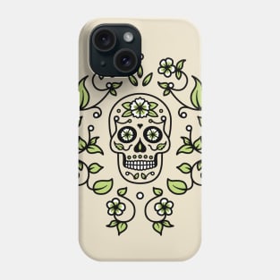 Sugar Skull Floral Vine Motif Phone Case