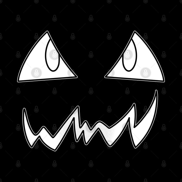 Jack O Lantern Face - Halloween Costume - Black White Line Art by MaystarUniverse