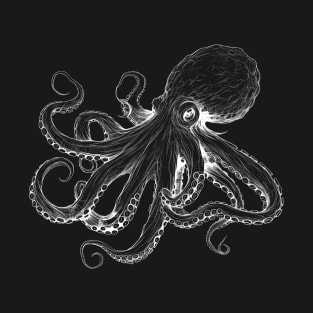 Fine octopus octopus illustration in white T-Shirt