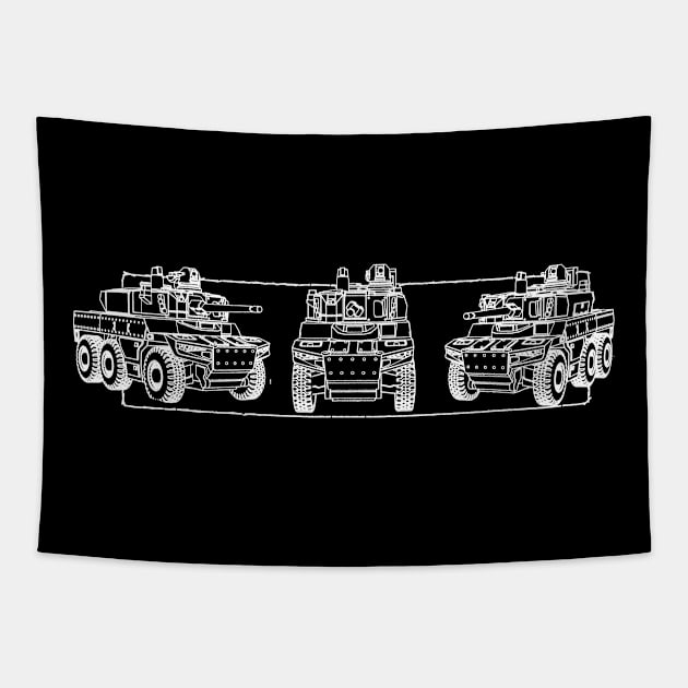 Jaguar EBRC 6X6 French Army Tank Tapestry by Arassa Army