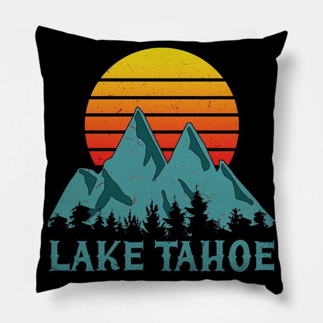 Lake Tahoe Gift for Snowboarder Snowboard Ski Pillow by funkyteesfunny