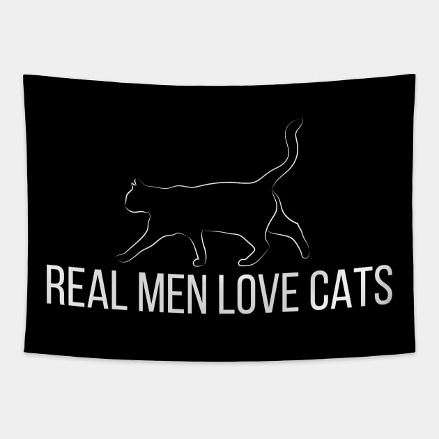 Real Men Love Cats Tapestry by Inktopolis