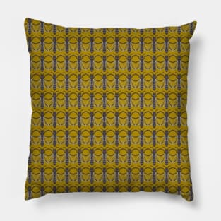 Arts and Crafts Geometric Bee Pattern Pillow