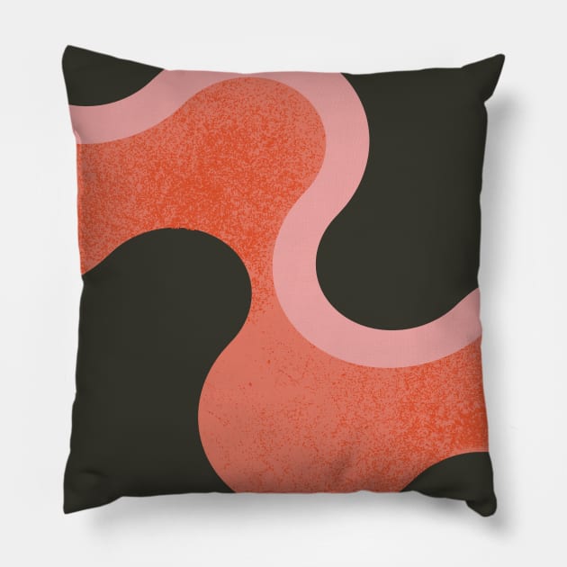 Pink geometric shape Pillow by waltzart