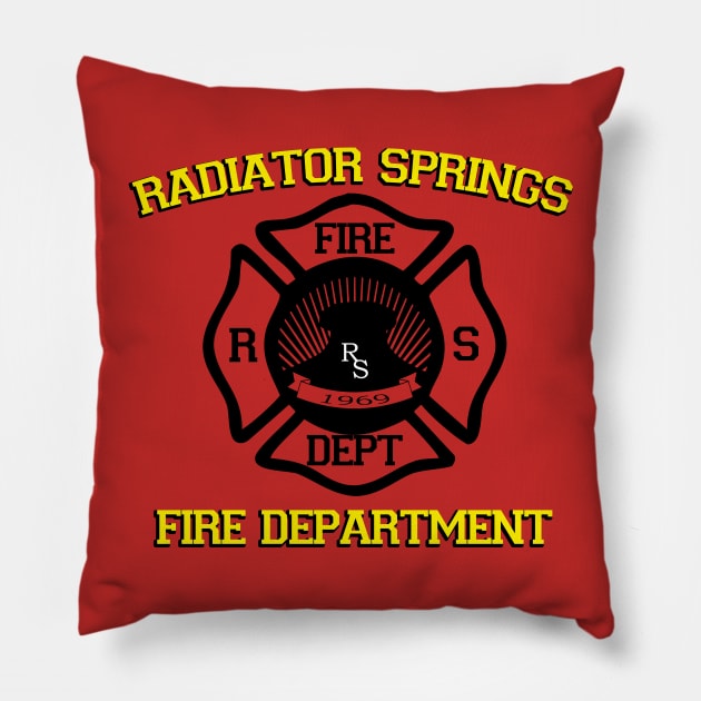 Radiator Springs Fire Department Pillow by B3pOh