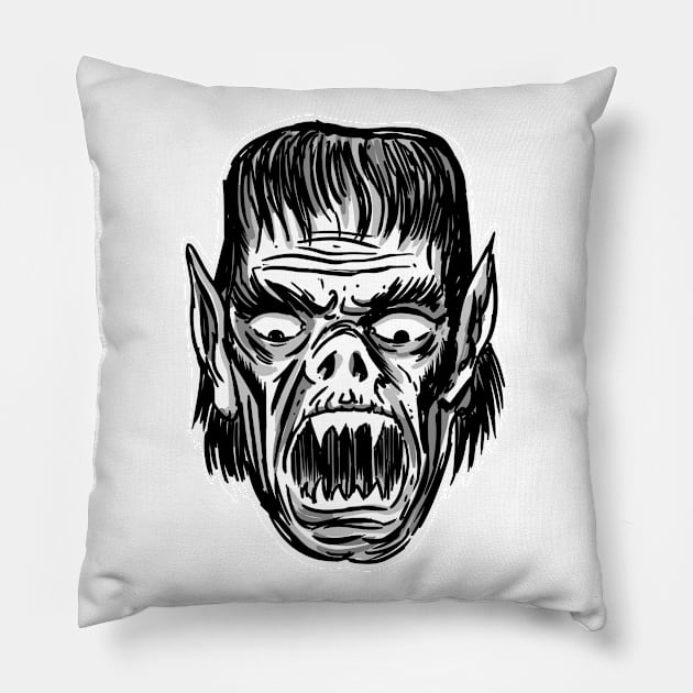 MONSTER HEAD 01 Pillow by AtomicMadhouse