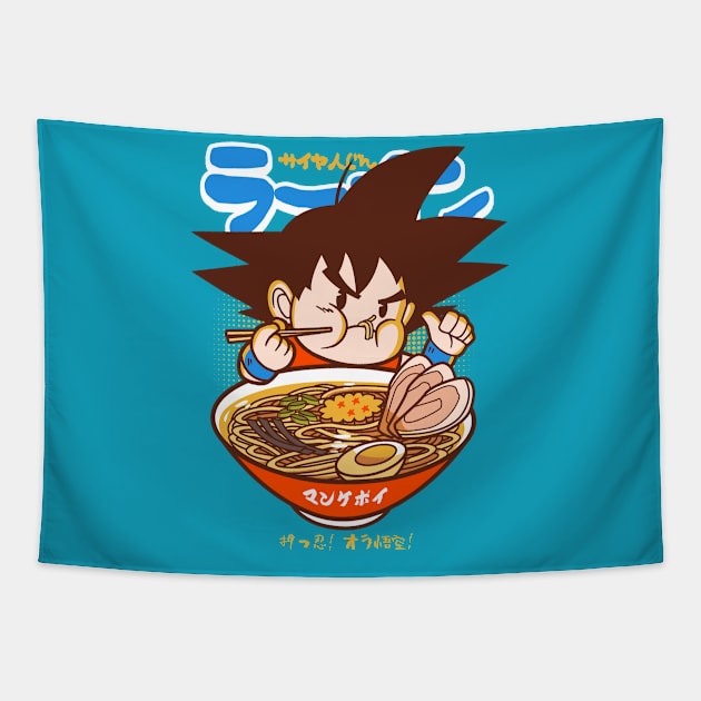 Saiyajin Ramen v2 Tapestry by mankeeboi