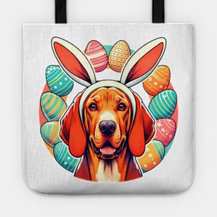 Redbone Coonhound Enjoys Easter with Bunny Ears Tote