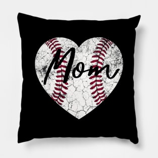 Baseball Softball Heart Mom Mothers Day Pillow