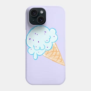 Minty Ice Cream - Cute Kawaii Summer Simple Crayon Doodle Art Phone Case