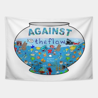 Against the Flow Christian Fish Tapestry