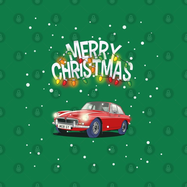 MGB Vintage Car Christmas Sweater Design by Webazoot