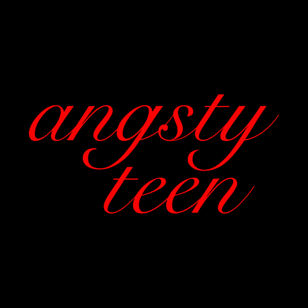 Angsty Teen Red Calligraphy Design by TritoneLiterary