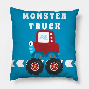 illustration of monster truck with cartoon style. Pillow