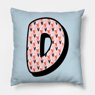 Love Pattern D Alphabet Text Pillow