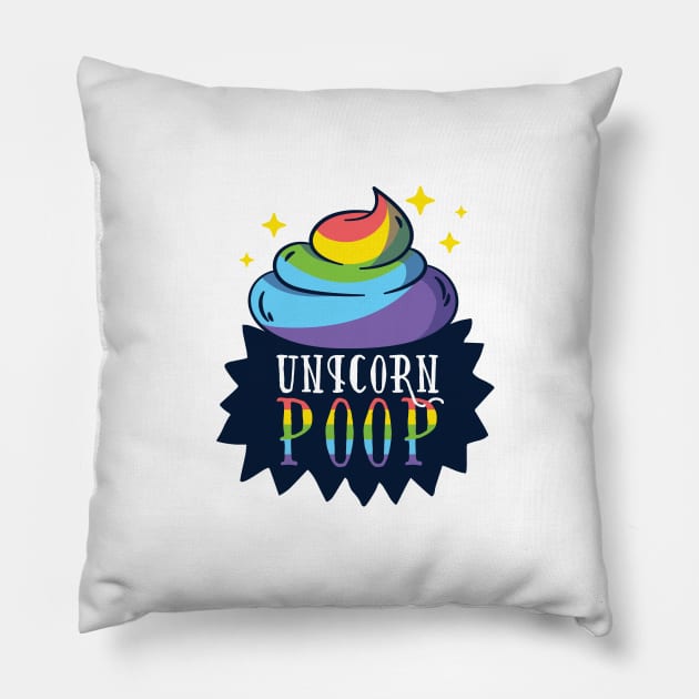 Funny Unicorn Poop design Pillow by LR_Collections