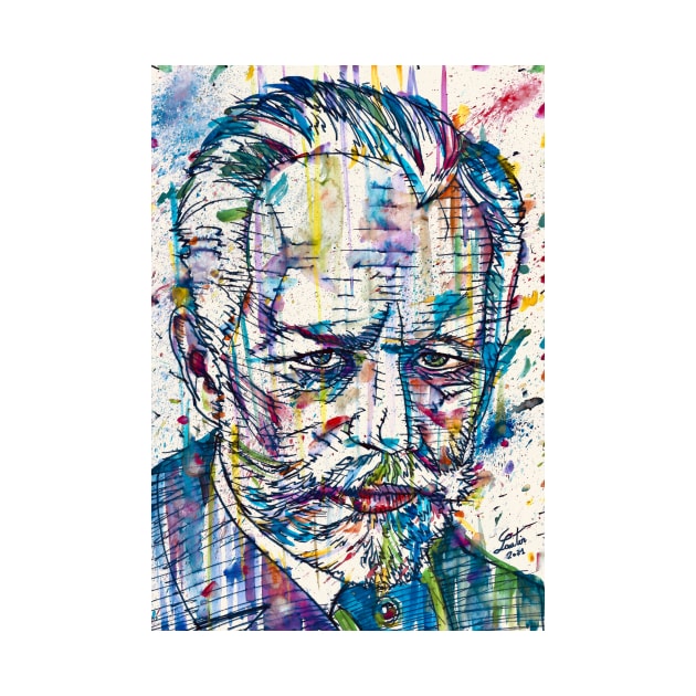 PYOTR ILYICH TCHAIKOVSKY - watercolor and ink portrait by lautir