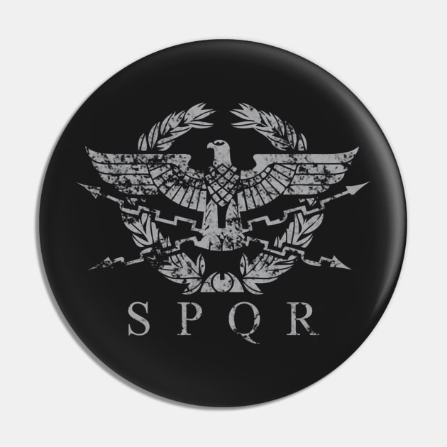 Vintage Distressed SPQR The Roman Empire Emblem Pin by enigmaart