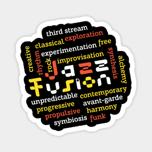 Jazz Fusion Creative Typographic Concept Magnet