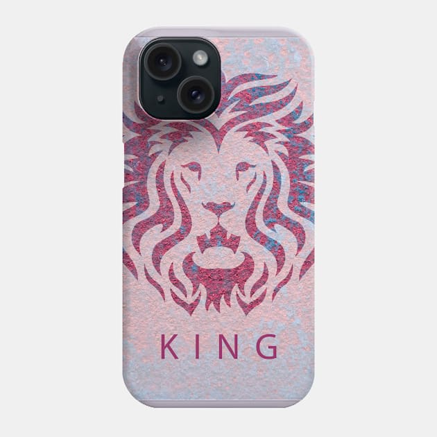 'KING' Lion Head - Fuchsia Phone Case by sleepingdogprod