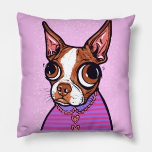 Brown Boston Terrier Pillow