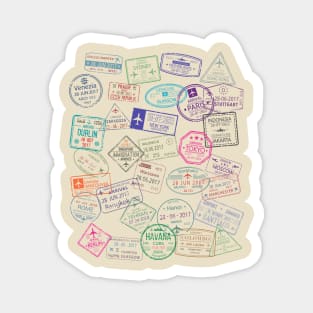 Travel city stamps Magnet