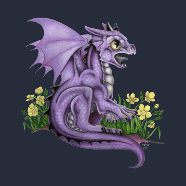 Adorable Lilac Baby Dragon by Sandra Staple