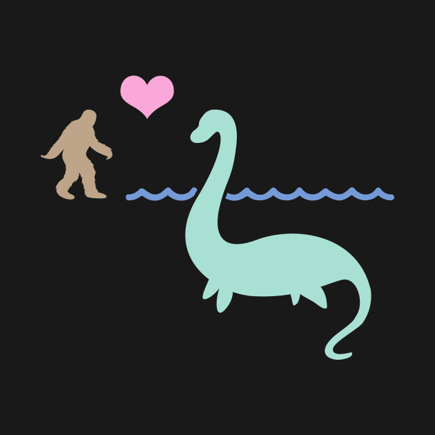 Bigfoot & Loch Ness Monster In Love by MeatMan