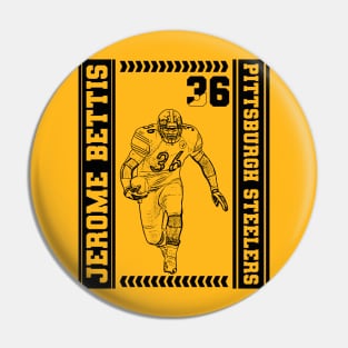 jerome bettis || pittsburgh steelers | Black Retro Pin